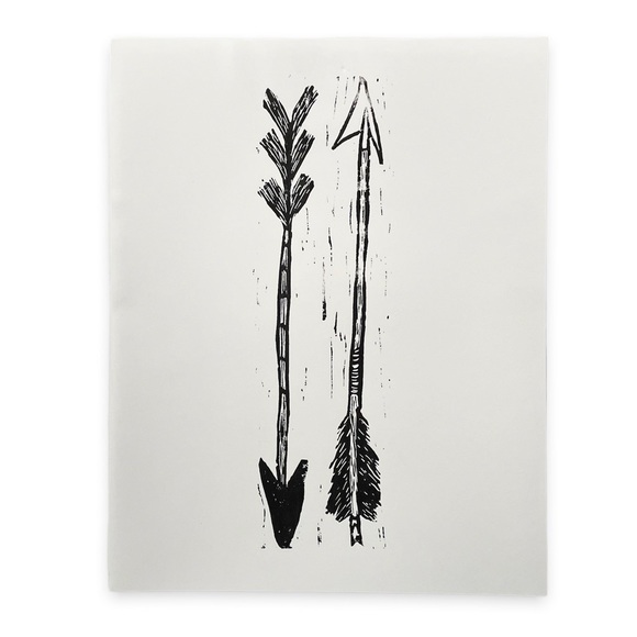 Original Woodcut Print - Arrows - Picture 1 of 6